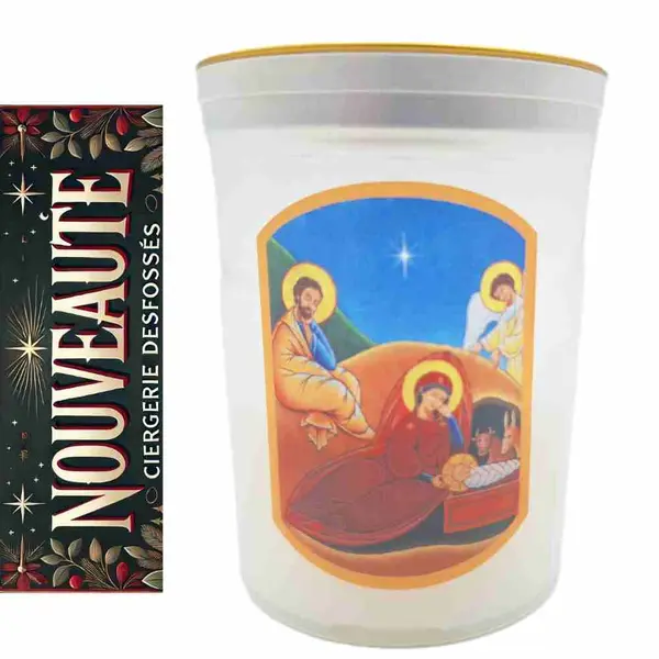 Bougie votive fête de Noël, Nativité - Durée +/- 14h matière recyclée