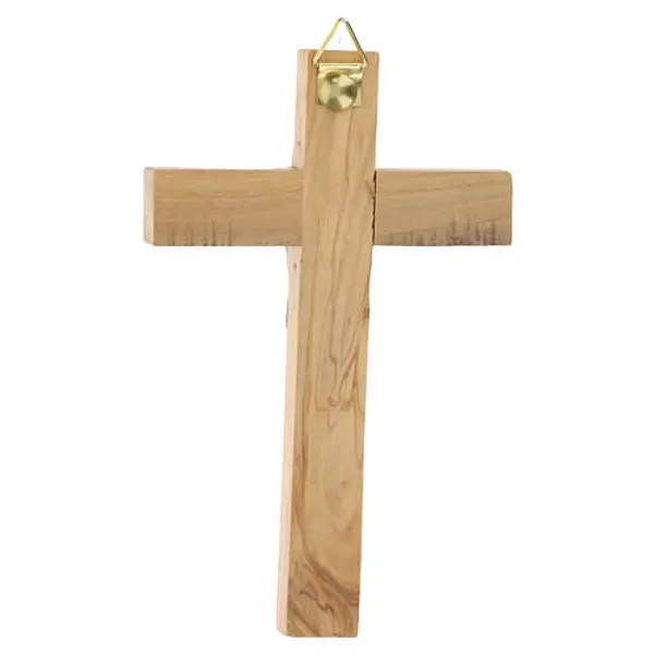 Crucifix en bois d'olivier italien 16x10 cm corps en métal