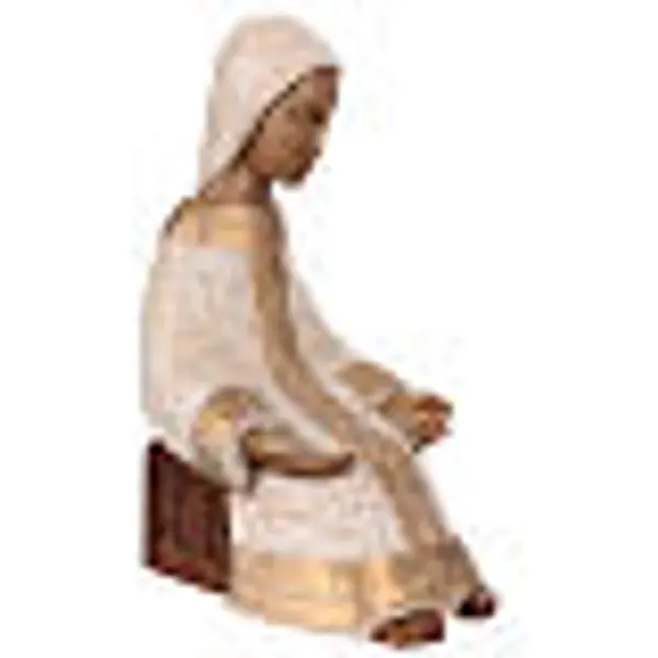 Vierge Nativité Crèche Paysanne robe blanc et or Bethléem