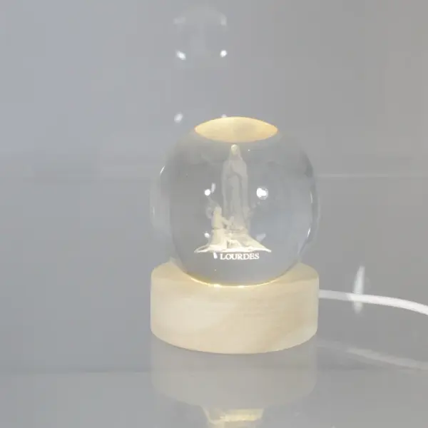 Veilleuse boule lumineuse à LED de l'Apparition de Lourdes