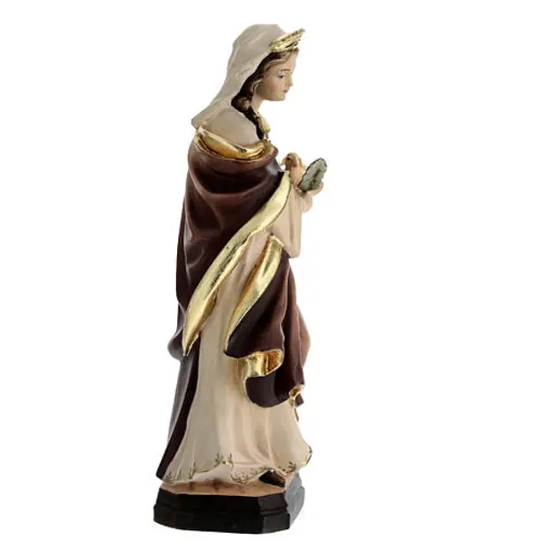 Statue de Sainte Agnès bois robe avec nuances