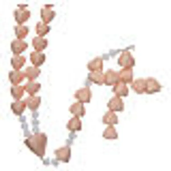 Chapelet Médjugorje céramique cuite rose pâle grains 8 mm