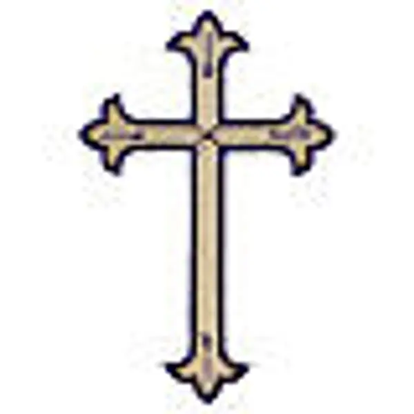 Croix trilobée application à repasser vêtements liturgiques 4 couleurs 24x15 cm