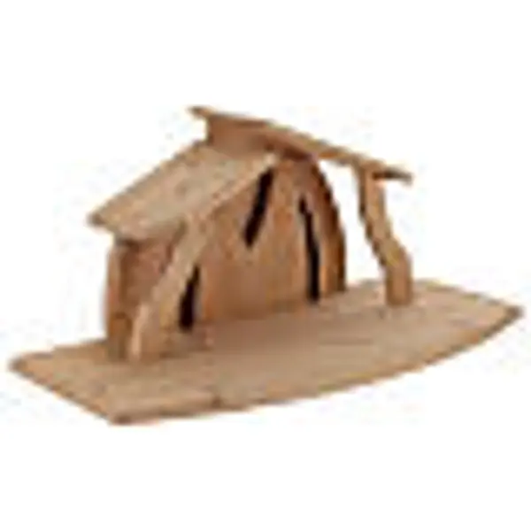 Cabane Altea bois naturel pour crèche 13 cm Val Gardena