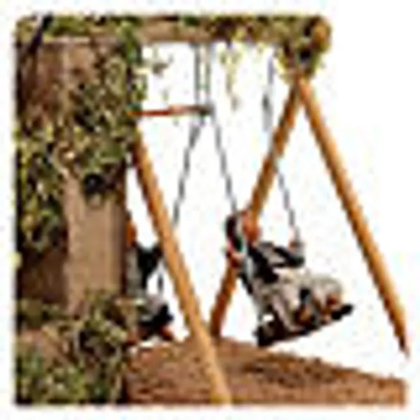 Enfants sur balançoires MOUVEMENT crèche napolitaine 12 cm