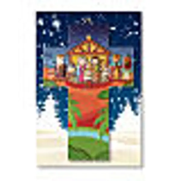 Décoration Noël en croix Crèche prière Viens Enfant Jésus