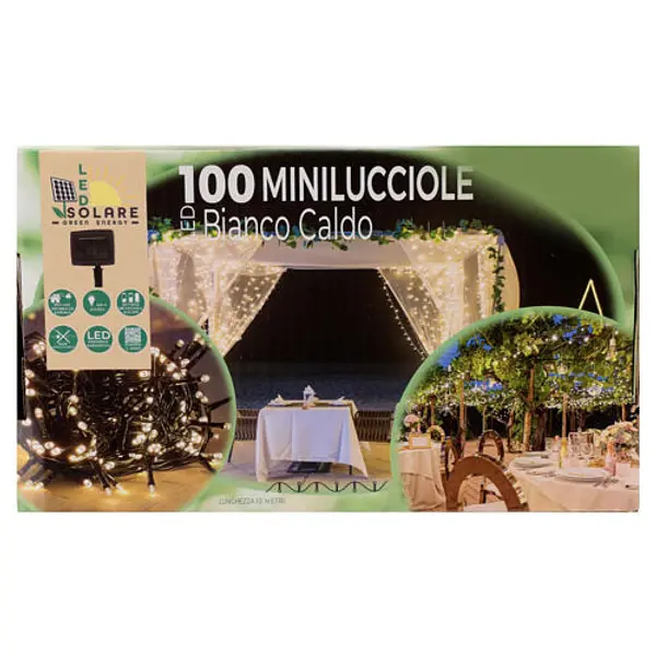 Guirlande lumineuse 100 mini lumières LED blanc chaud panneau solaire jeux lumières 10 m pour extérieur