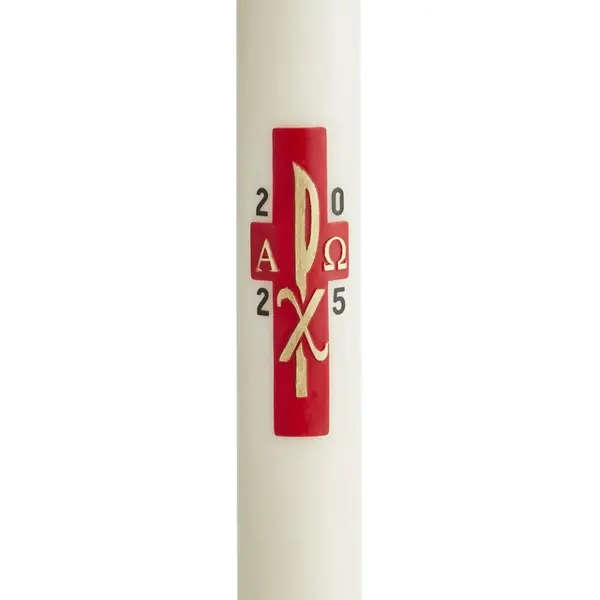 Cierge pascal Croix Px - cire d'abeille ou classique - Fait main #Réf 16