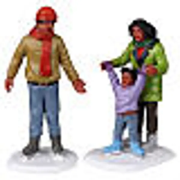 Family Ice Follies set 2 pièces figurines Lemax Vail Village 7x7x4 cm - 22125