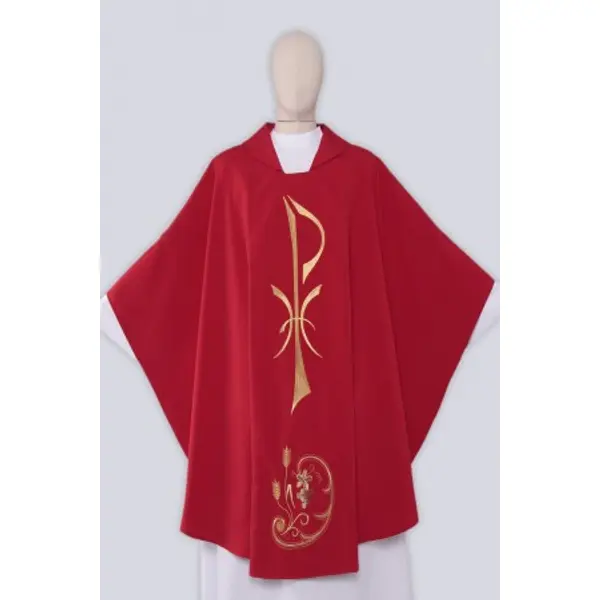 Chasuble rouge brodée G4/c