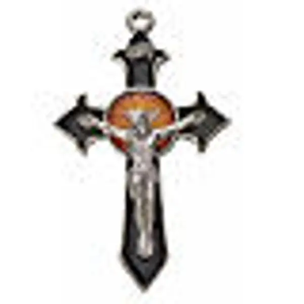 Croix avec pointes Saint Esprit 7x4,5 zamac émail noir