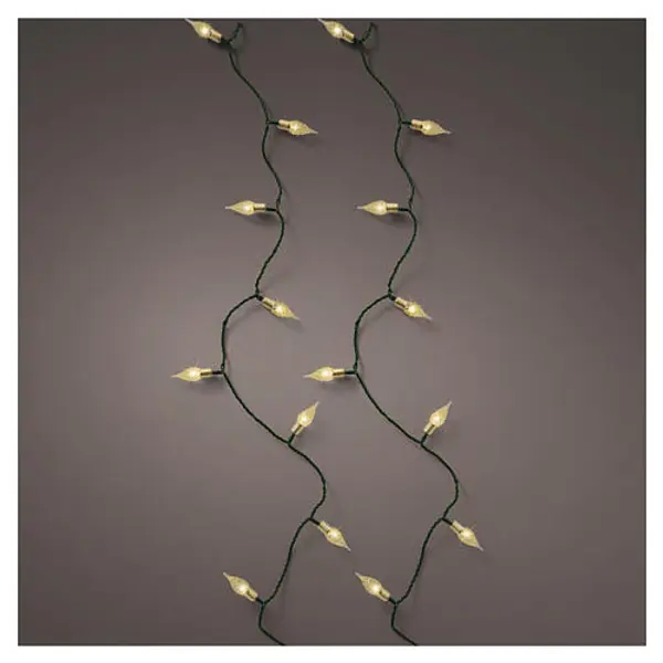 Guirlande lumineuse vintage intérieure/extérieure à effet scintillant 180 LEDs lumière dorée chaude 18 m