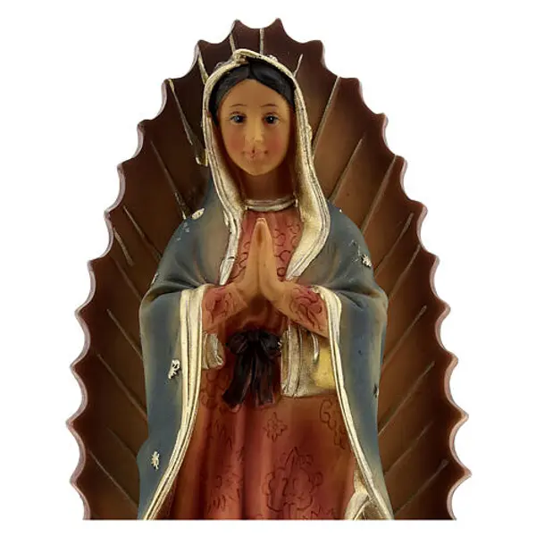 Notre-Dame de Guadalupe base baroque statue résine 23 cm