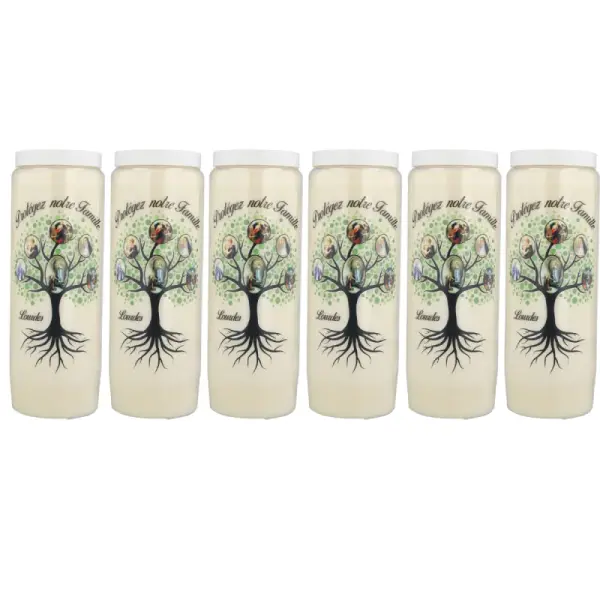 Set of 6 Novena candles Tree of Life protector 17,5cm