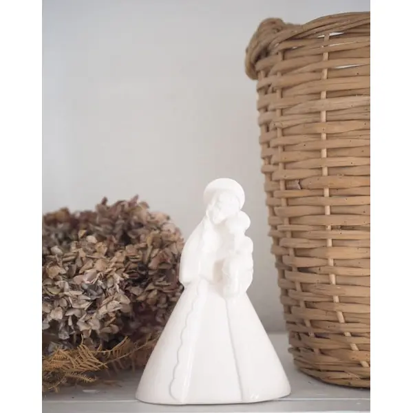 Statue Vierge à l'enfant - faïence française