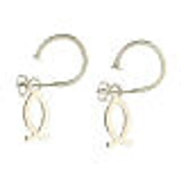Boucles d'oreille noires argent 925 poisson pendentif Collection HOLYART