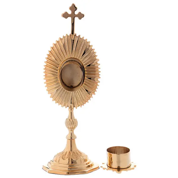 Reliquaire décoré avec croix laiton doré