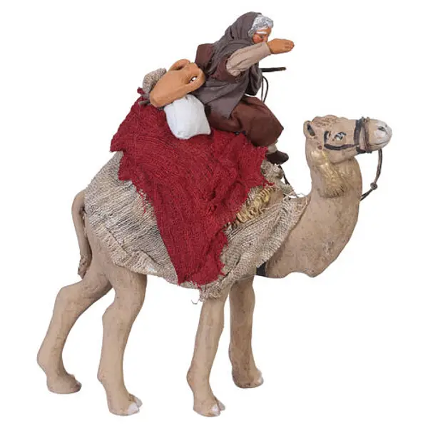 Homme sur chameau terre cuite crèche napolitaine 12 cm