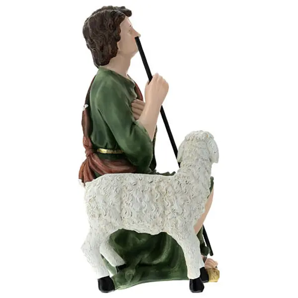 Berger 40x20x20 cm avec mouton et bâton fibre de verre pour crèche 60 cm