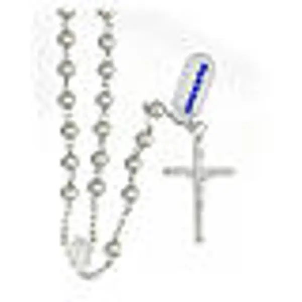 Chapelet croix tubulaire argent 925 grains 6 mm