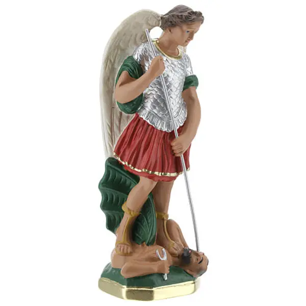 Statuette Saint Michel 20 cm plâtre peint à la main Barsanti