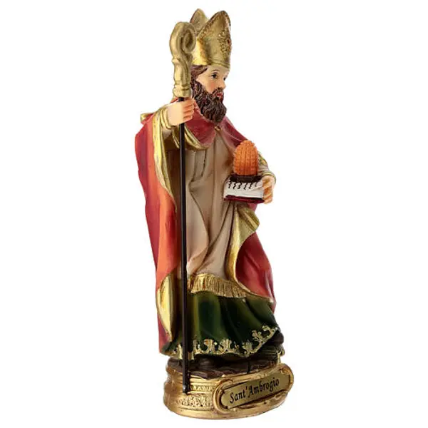 Statuette de Saint Ambroise en résine 12 cm