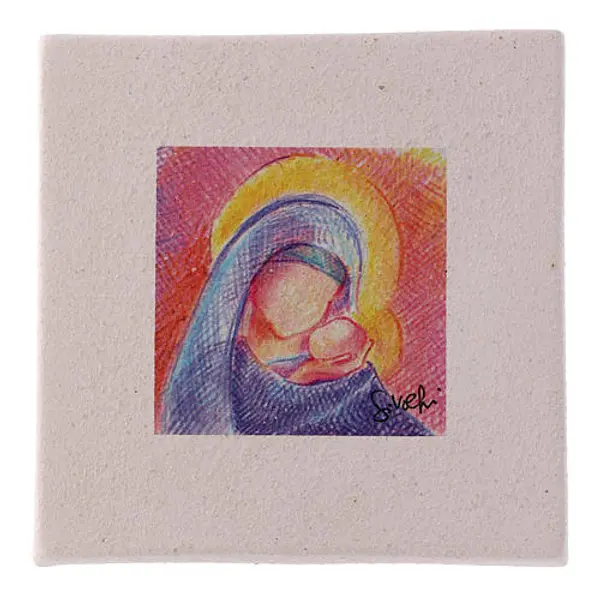 Miniature Noël Marie avec Jésus en argile 10x10 cm