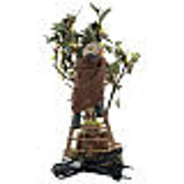 Homme sur échelle avec arbre 14 cm mouvement crèche Naples