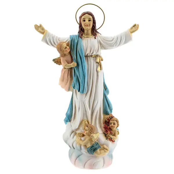 Assomption Marie anges statue résine 18x12x6 cm
