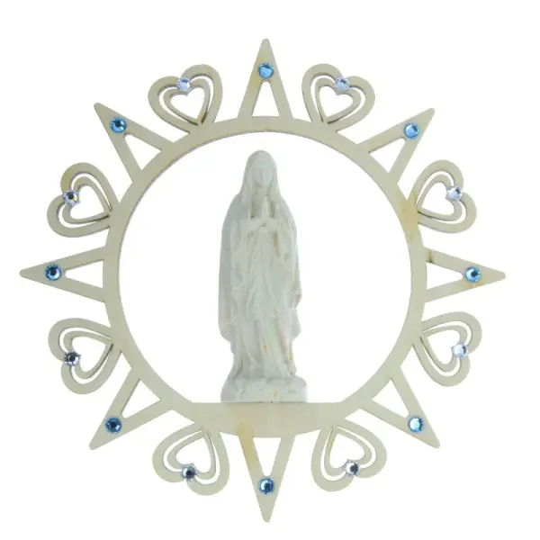 Etoile de Noël en bois avec la Vierge