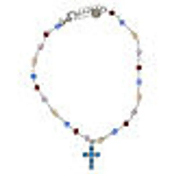 Bracelet croix zircons bleu clair argent 925 Benedictus