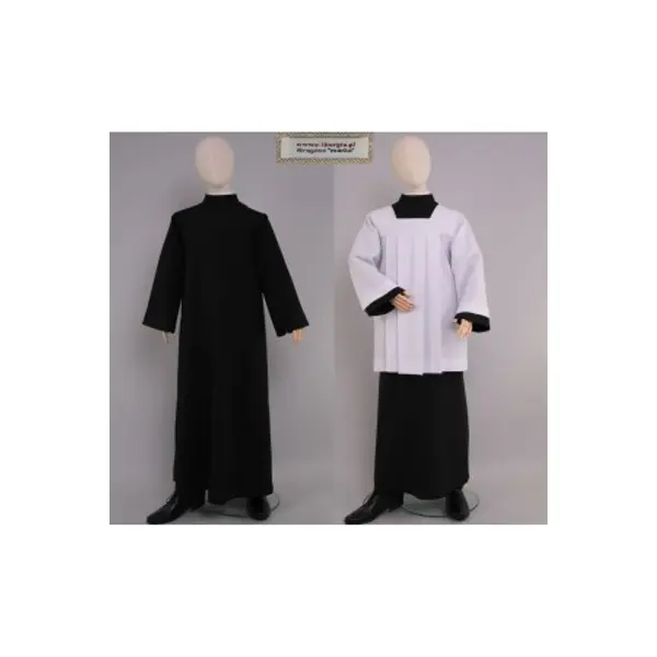 Aube noire pour lecteurs et servants d’autel AS/cza + surplis