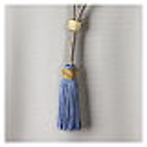 Cordon pour croix pectorale avec noeud de Salomon bleu ciel-or