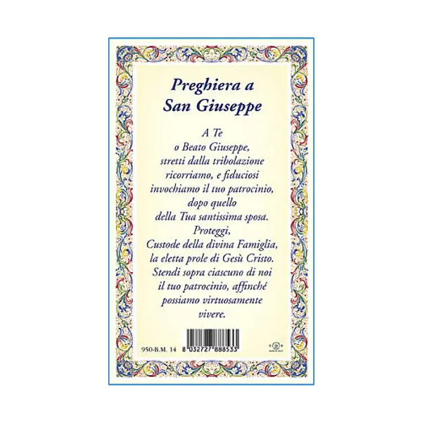 Médaille Chaîne Carte St Joseph prière ITA