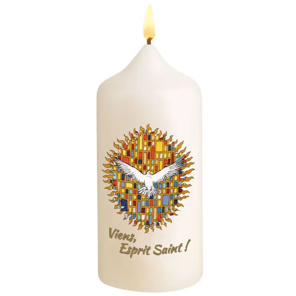 📢 Cierge de cérémonie communion et confirmation - Viens Esprit Saint !