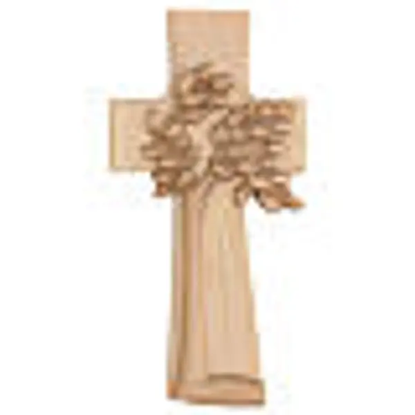 Croix Arbre de Vie Ambiente Design bois Val Gardena bruni 3 tons