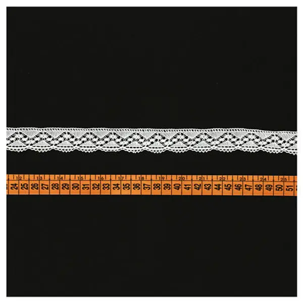 Passementerie aux fuseaux ondulée blanche 4,5 cm euros/mètre