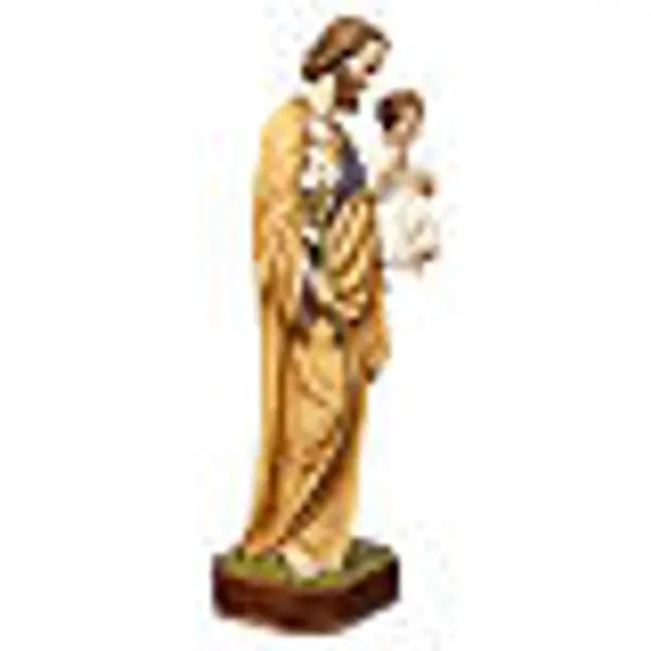 St Joseph à l'enfant 130 cm fibre de verre peinte