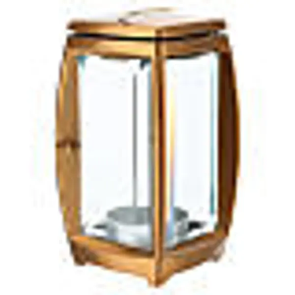 Lampe de cimetière carrée en bronze pour bougies de diamètre 6,5 cm
