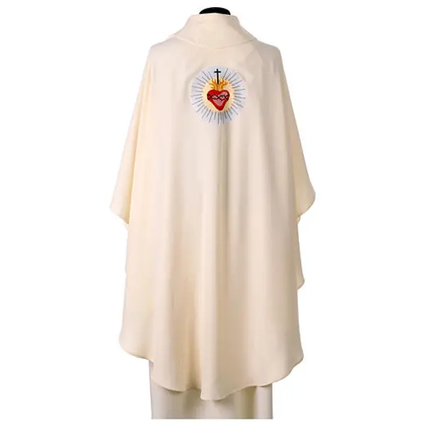 Chasuble broderie Sacré-Coeur fil or