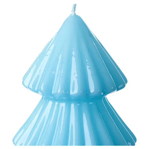 Bougie Tokyo bleu ciel sapin Noël 18 cm