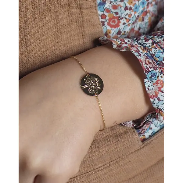 Gourmette Arbre de Vie enfant | Or 18 carats