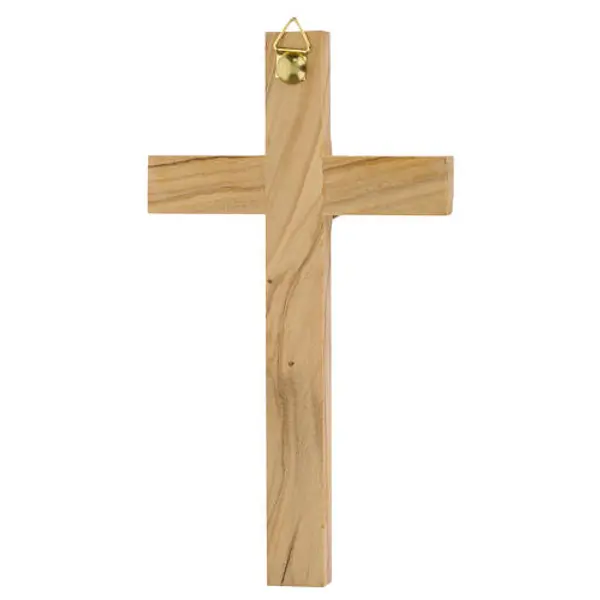 Croix en olivier italien corps en métal 18x10 cm