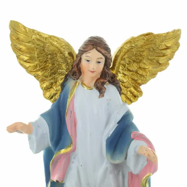 Statue Ange gardien en résine colorée 13cm