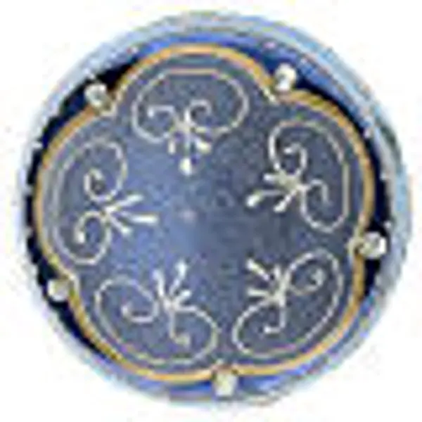 Boule bleue paysage peint verre soufflé 150 mm
