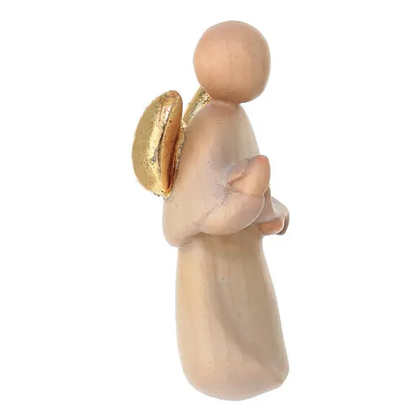 Ange Gloria crèche 12 cm bois doré Val Gardena