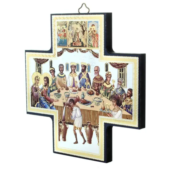 Croix grecque de la Cène - Bois et Dorure