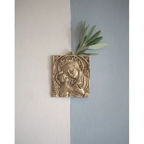 Icône "Vierge à l'Enfant" en bronze | Tailleurs d'images