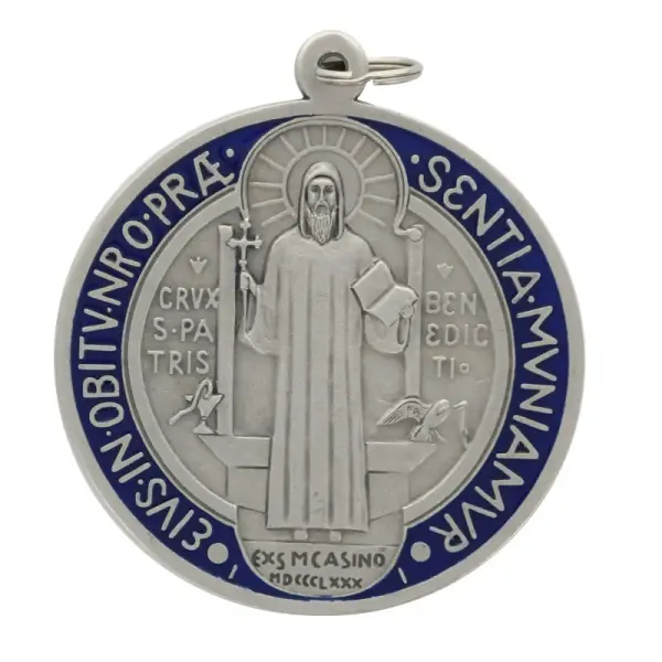 Enamelled medal of Saint Benedict 10cm