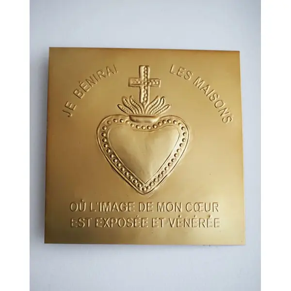Plaque bénédiction de maison Sacré Coeur